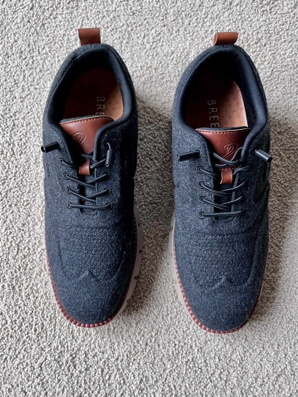 Breeze charcoal grey Men's Wool-Look Lace-Up Casual Shoes European sz 42 (8.5/9)